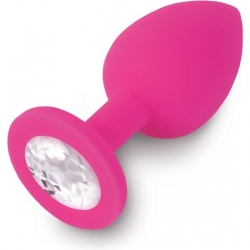 PLUG ANAL JEWELLERY DE SILICONA FUCSIA / DIAMANTE