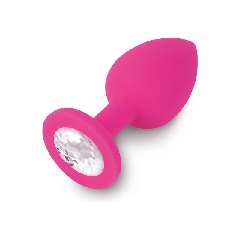 PLUG ANAL JEWELLERY DE SILICONA FUCSIA / DIAMANTE