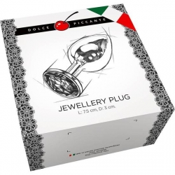 PLUG ANAL JEWELLERY RIBBED PLATA / DIAMANTE