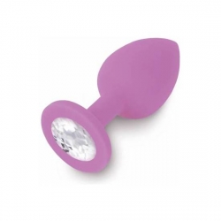 PLUG ANAL JEWELLERY DE SILICONA MORADO / DIAMANTE