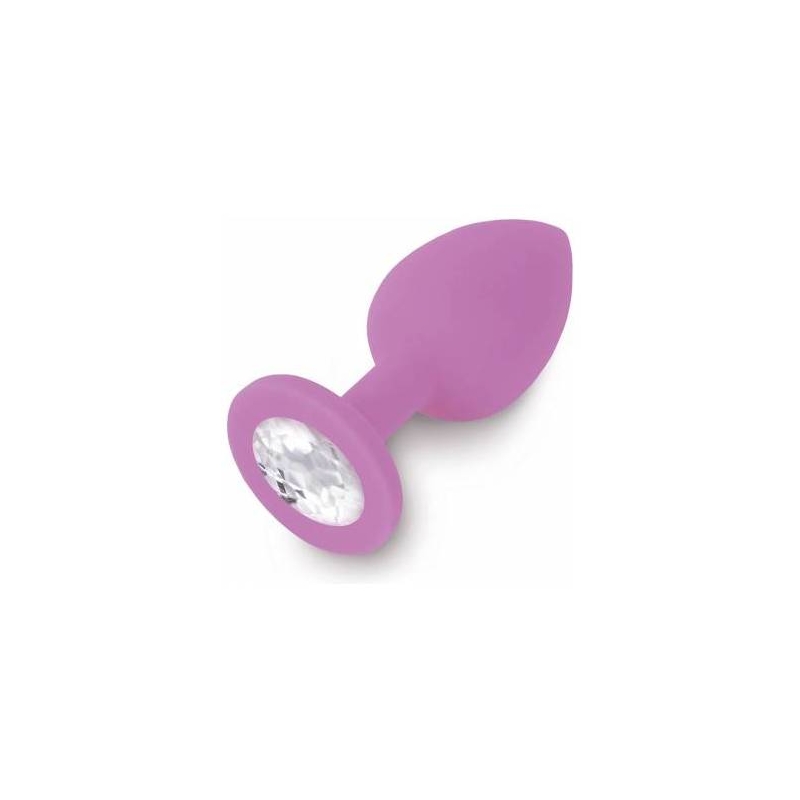 PLUG ANAL JEWELLERY DE SILICONA MORADO / DIAMANTE