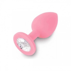 PLUG ANAL JEWELLERY DE SILICONA ROSA / DIAMANTE