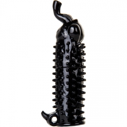 ELEGANTE EXTENSION PARA EL PENE CON MINI VIBRADOR COLOR NEGRO