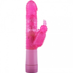 BUNNY OA VIBRADOR CONEJITO RAMPANTE CON LUNARES ROSA