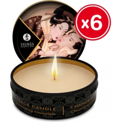 SHUNGA VELA DE MASAJE CHOCOLATE 6 X 30 ML