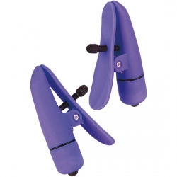 PINZAS PARA PEZONES CON VIBRADOR MORADO