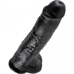 KING COCK PENE REALISTICO CON TESTICULOS 28 CM NEGRO