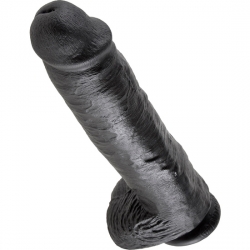 KING COCK PENE REALISTICO CON TESTICULOS 28 CM NEGRO