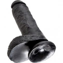 KING COCK PENE REALISTICO CON TESTICULOS 20,5 CM NEGRO