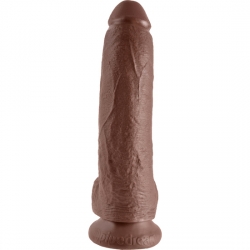 KING COCK PENE REALISTICO CON TESTICULOS 23 CM MARRON