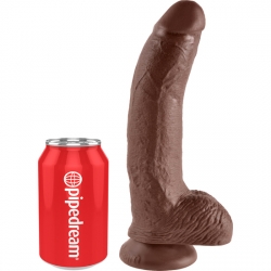 KING COCK PENE REALISTICO CON TESTICULOS 23 CM MARRON