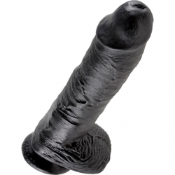 KING COCK PENE REALISTICO CON TESTICULOS 25.5 CM NEGRO