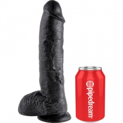 KING COCK PENE REALISTICO CON TESTICULOS 25.5 CM NEGRO