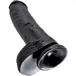 KING COCK PENE REALISTICO CON TESTICULOS 25.5 CM NEGRO