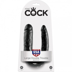 KING COCK PENE REALISTICO DOBLE LARGE NEGRO