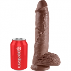 KING COCK PENE REALISTICO CON TESTICULOS 25.5 CM MARRON