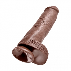 KING COCK PENE REALISTICO CON TESTICULOS 28 CM MARRON