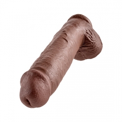 KING COCK PENE REALISTICO CON TESTICULOS 28 CM MARRON