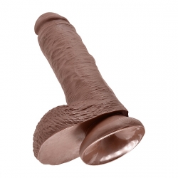 KING COCK PENE REALISTICO CON TESTICULOS 20.5 CM MARRON