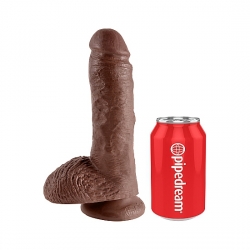 KING COCK PENE REALISTICO CON TESTICULOS 20.5 CM MARRON