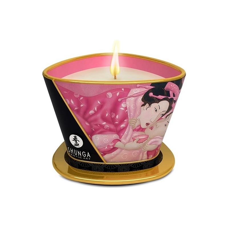 SHUNGA VELA DE MASAJE ROSA AFRODISIACA 170 ML