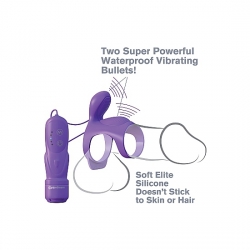 FANTASY C-RINGZ FUNDA PARA EL PENE PARA PAREJAS CON VIBRACIÓN MORADO