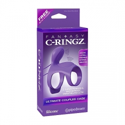 FANTASY C-RINGZ FUNDA PARA EL PENE PARA PAREJAS CON VIBRACIÓN MORADO