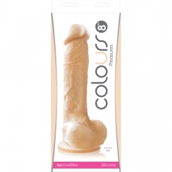 COLOURS PLEASURES DILDO THIN 8" BLANCO