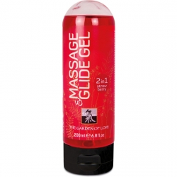 SHIATSU GEL LUBRICANTE Y MASAJES 2 EN 1 FRESA 200 ML