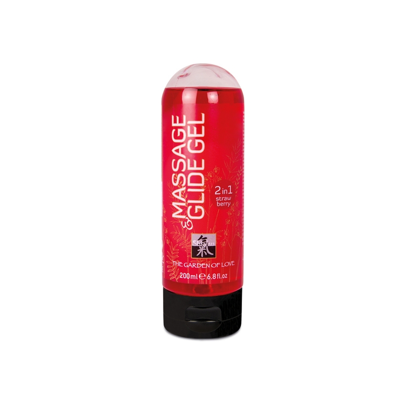 SHIATSU GEL LUBRICANTE Y MASAJES 2 EN 1 FRESA 200 ML