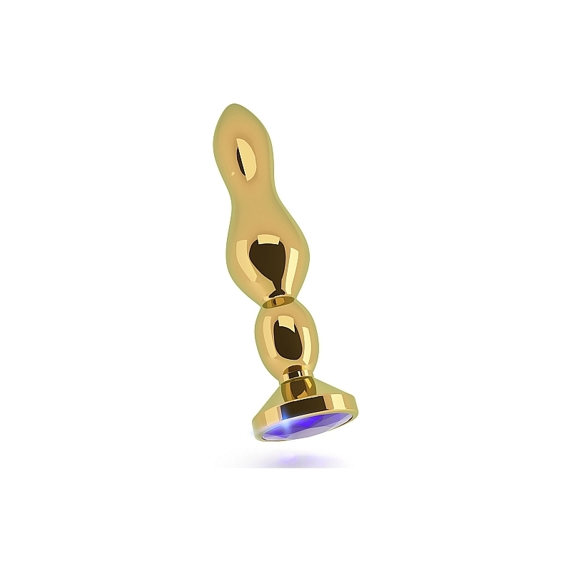 RICH TAPÓN ANAL ORO 12 CM CON ZAFIRO MORADO