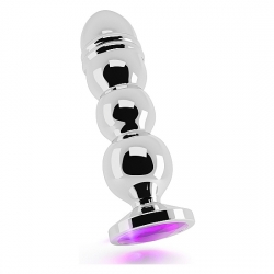 RICH TAPÓN ANAL PLATA 12,5 CM CON ZAFIRO MORADO