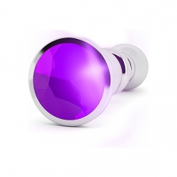 RICH TAPÓN ANAL PLATA 12 CM CON ZAFIRO MORADO