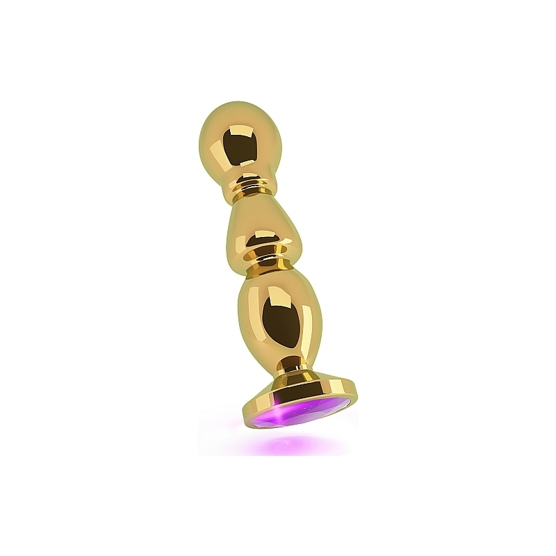 RICH TAPÓN ANAL ORO 12 CM CON ZAFIRO MORADO