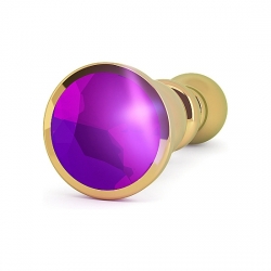 RICH TAPÓN ANAL ORO 12 CM CON ZAFIRO MORADO