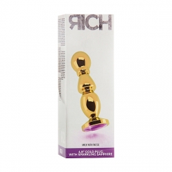 RICH TAPÓN ANAL ORO 12 CM CON ZAFIRO MORADO