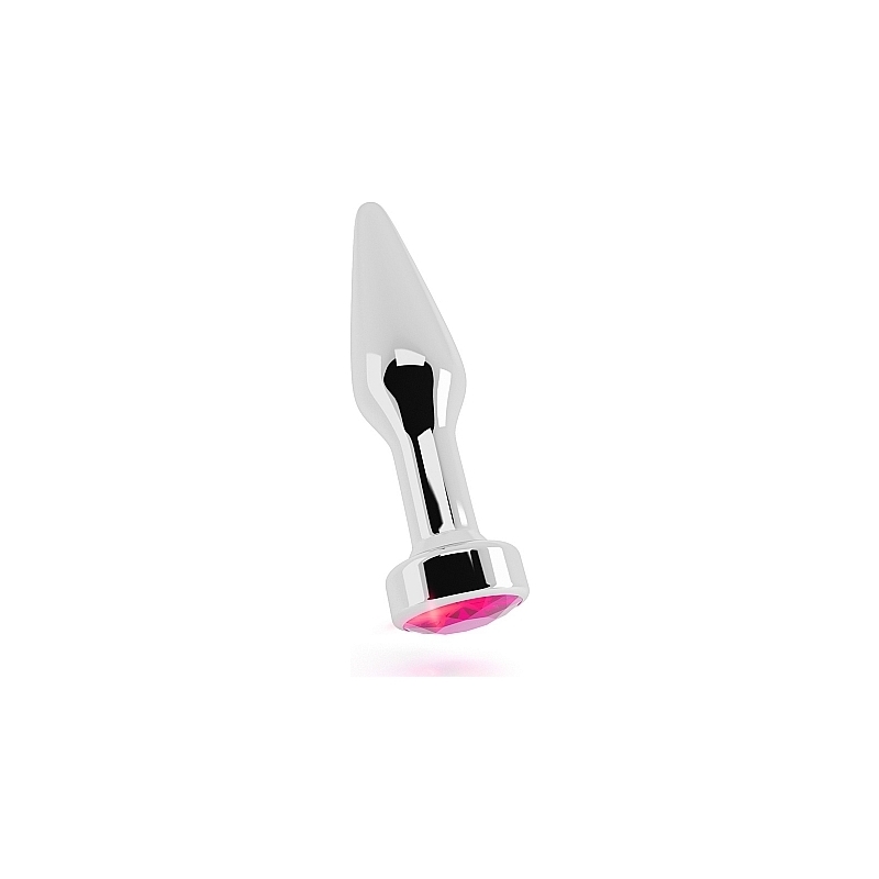 RICH TAPÓN ANAL PLATA 10 CM CON ZAFIRO ROSA