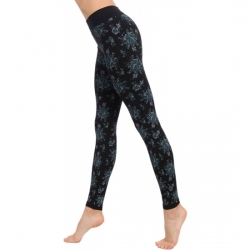 LEGGINS RISE CON ESTAMPADO FLORES NEGRO