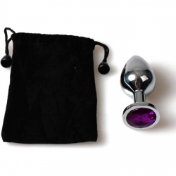 PLUG ANAL METAL PEQUEÑO MORADO CON BOLSA