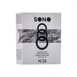 SONO N 25 SET ANILLOS PENE SILICONA NEGRO