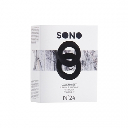 SONO N 24 SET ANILLOS PENE SILICONA NEGRO