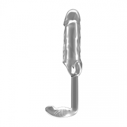 SONO N. 38 EXTENSOR PARA EL PENE ELÁSTICO CON PLUG TRANSPARENTE