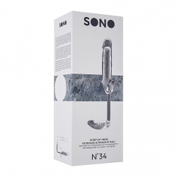 SONO N. 34 EXTENSOR PARA EL PENE ELÁSTICO CON PLUG TRANSPARENTE