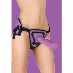 ARNÉS DELUXE CON DILDO SILICONA - 25,5 CM - MORADO