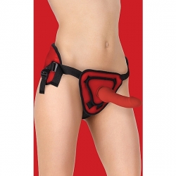 ARNÉS DELUXE CON PENE SILICONA 20,5 CM - ROJO