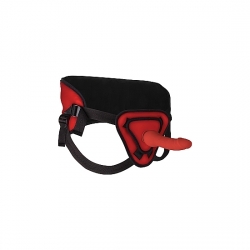 ARNÉS DELUXE CON PENE SILICONA 20,5 CM - ROJO