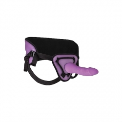 ARNÉS DELUXE CON PENE SILICONA 25,5 CM - MORADO