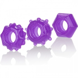 KIT DE TRES ANILLOS REVERSIBLES MORADO