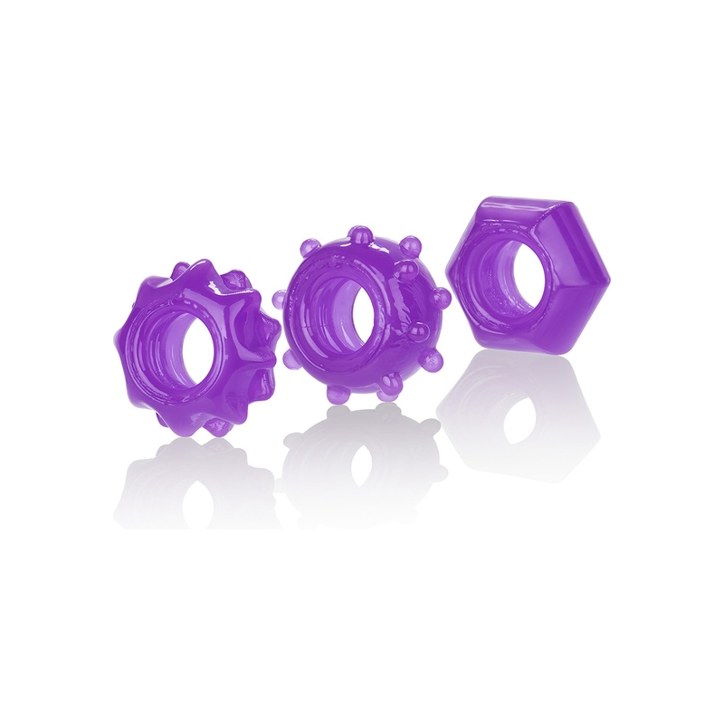 KIT DE TRES ANILLOS REVERSIBLES MORADO