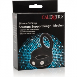 TRI-SNAP SCROTUM SUPPORT - ARNÉS DE SILICONA NEGRO TALLA M